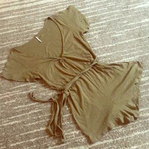 Free People Olive belted Romper
